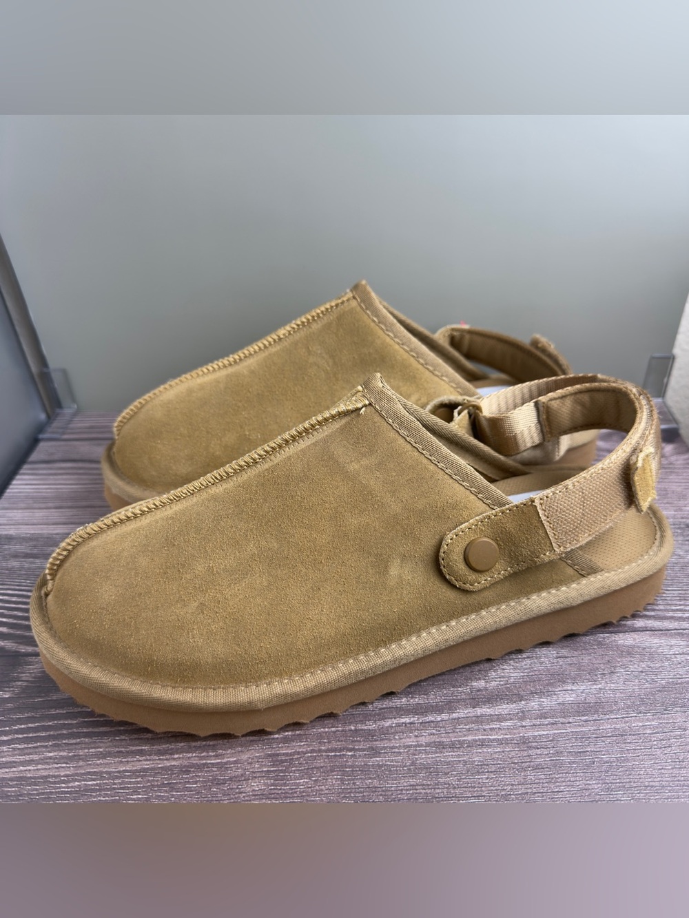Serra Tan Suede Mule Slippers Women’s Size 10 Strap Back Clogs